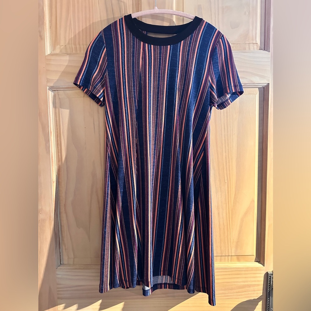 BCBGeneration striped short sleeve swing dress